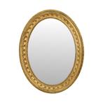 Grote Ovale Klassieke Spiegel Bladgoud Barok Stijl Bloemen, Huis en Inrichting, Gebruikt, Ophalen of Verzenden, Nvt, Minder dan 100 cm