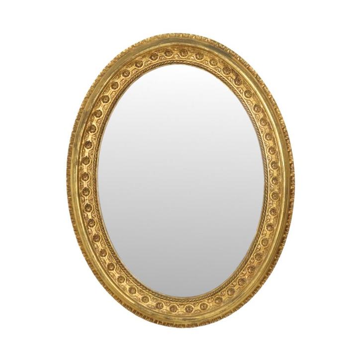 Grote Ovale Klassieke Spiegel Bladgoud Barok Stijl Bloemen, Maison & Meubles, Accessoires pour la Maison | Miroirs, Utilisé, 50 à 75 cm