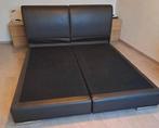 Boxspring en cuir brun 180 x 200, Enlèvement