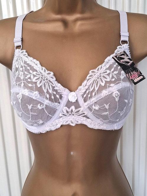 Chique Witte Doorzichtige BH met Prachtige Kant 70D, Kleding | Dames, Ondergoed en Lingerie, BH, Wit, Ophalen of Verzenden