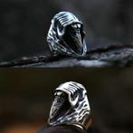 Skull ring Kraai - 2 varianten, Femme ou Homme, Envoi, Fer ou Acier, Argent