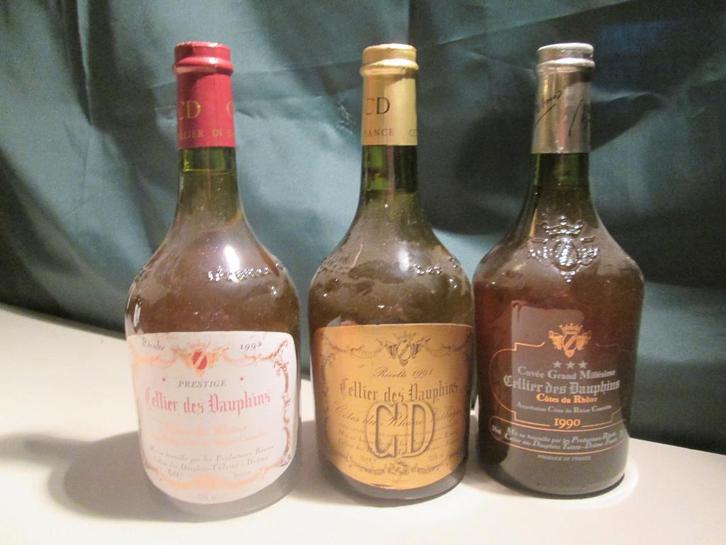3x Franse Wijnen - cellier des dauphins - cotes du rhone, Verzamelen, Wijnen, Zo goed als nieuw, Frankrijk, Vol, Ophalen of Verzenden