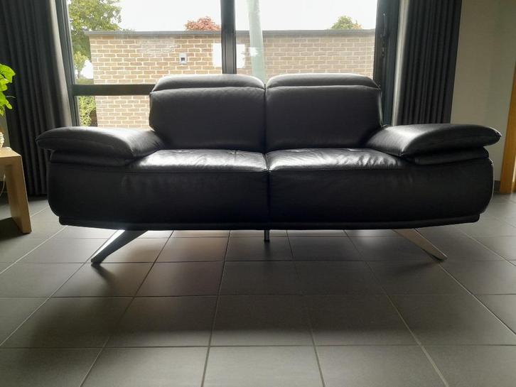 Lederen zetel, Maison & Meubles, Canapés | Salons, Utilisé, Banc droit, Autres dimensions, 200 à 250 cm, 100 à 125 cm, Cuir, Enlèvement