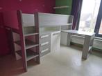 halfhoogslaper met kastjes en bureau wit grijs, Huis en Inrichting, Ophalen, Gebruikt, 90 cm, Eenpersoons