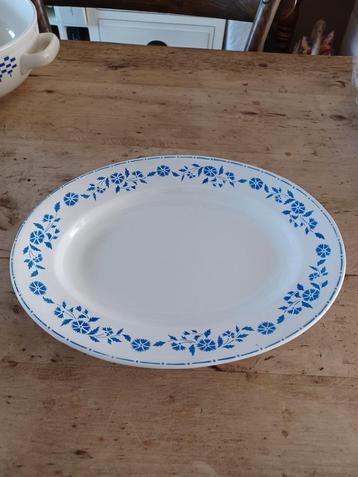 NIMY BLAUW BLOEMMOTIEF OVALEN SCHOTEL, Enlèvement ou Envoi