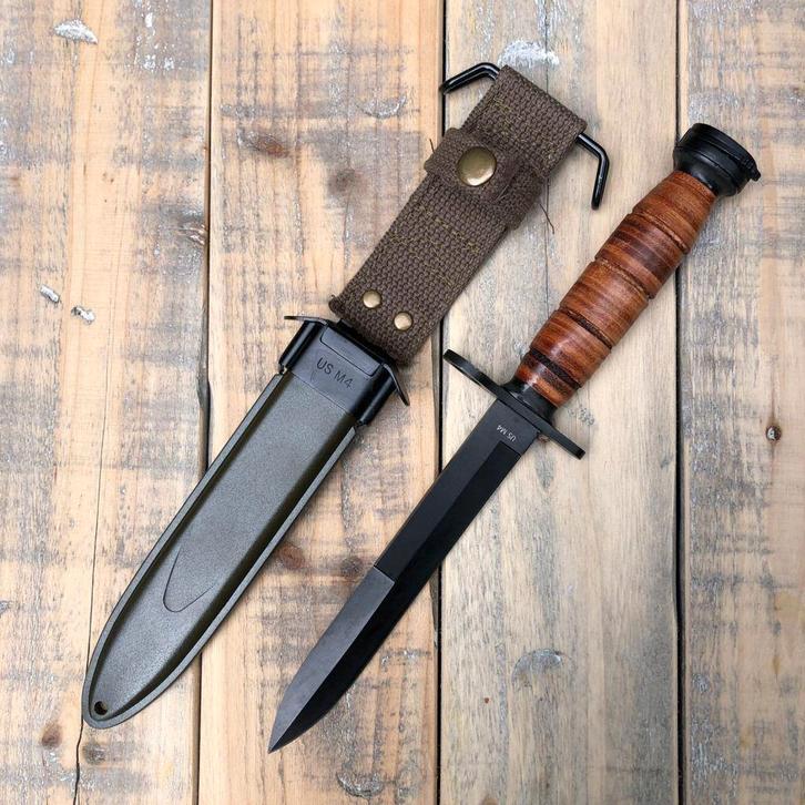 US M4 bajonet (29 cm) in kunststof / canvas foedraal, Verzamelen, Militaria | Algemeen, Landmacht, Mes of Dolk, Verzenden