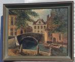 Huile sur toile pont de Bruges signe, Ophalen of Verzenden