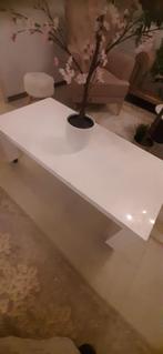 Table blanche laquée blanche, Maison & Meubles, Tables | Tables de salon, Enlèvement, Comme neuf, 50 à 75 cm