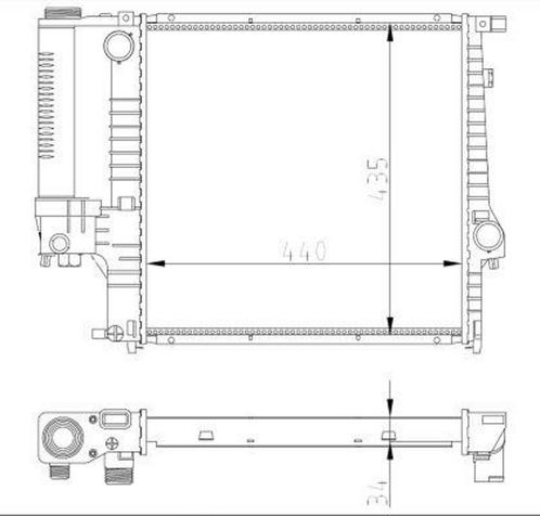 Radiateur 440x438x32 MM schakel BMW 5 serie 17111728908 1728, Auto-onderdelen, Motor en Toebehoren, Nieuw, Ophalen of Verzenden