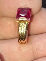 Bague en or 18k avec Rubis 5,40g taille 55, Handtassen en Accessoires, Ringen, Ophalen of Verzenden, Gebruikt, Rood, Goud