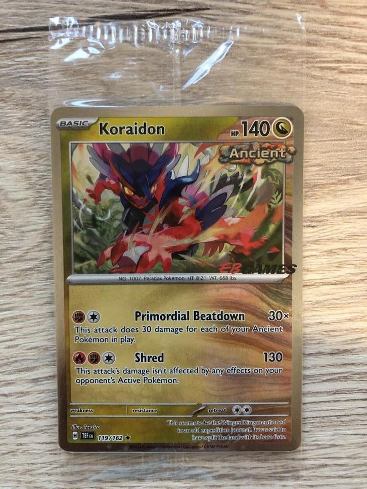 1x Koraidon 119/162 EB Games Promo - Pokemon - sealed!, Hobby en Vrije tijd, Verzamelkaartspellen | Pokémon, Nieuw, Losse kaart