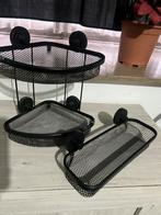 Lot de paniers muraux noirs avec ventouses salle de bain, Enlèvement ou Envoi