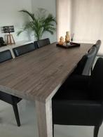 6 zwarte, stijlvolle eetkamerstoelen in lederlook, Ophalen, Zwart