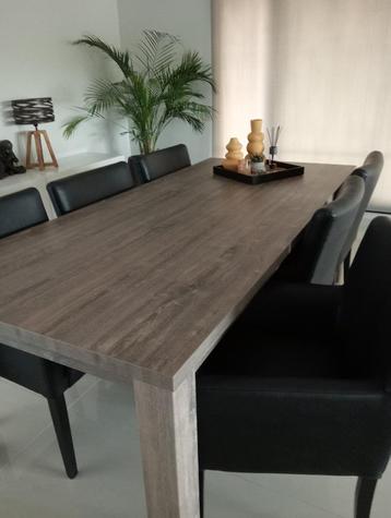6 zwarte, stijlvolle eetkamerstoelen in lederlook, Enlèvement, Noir