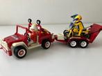 vintage playmobiel jeep+trekker+2 brommers, Ophalen, Gebruikt, Complete set