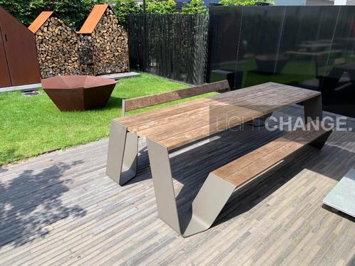Extremis Hopper 300 cm picknicktafel tuintafel tafel Earth, Tuin en Terras, Picknicktafels, Zo goed als nieuw, Rechthoekig, Aluminium