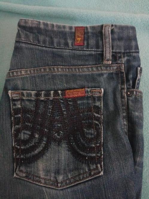 7 For All Mankind Jeans Flare A Pocket Sapphire embroidery, Kleding | Dames, Spijkerbroeken en Jeans, Gedragen, W27 (confectie 34) of kleiner