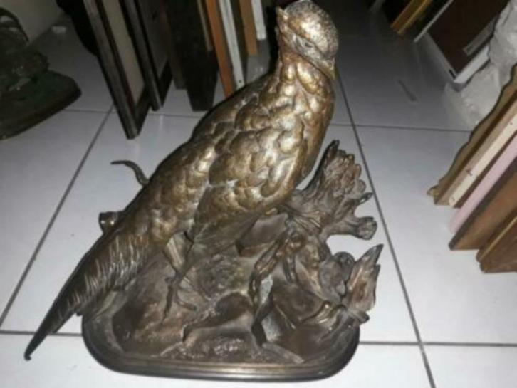 bronze faisan à La Belette signe jules moigniez, Antiek en Kunst, Antiek | Brons en Koper, Brons, Ophalen of Verzenden