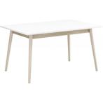 Eetkamertafel mat wit / eik 140x90cm, 50 tot 100 cm, Nieuw, 100 tot 150 cm, Rechthoekig