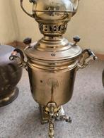 Antieke koperen samovar theepot en ander koperwerk, Ophalen
