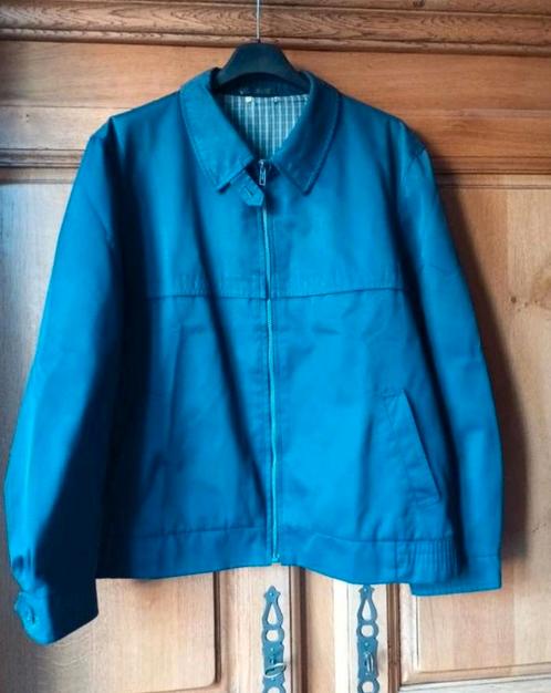 Marineblauwe korte jas in vintage Harrington-stijl, maat L, Kleding | Heren, Jassen | Zomer, Gedragen, Maat 52/54 (L), Blauw, Ophalen of Verzenden