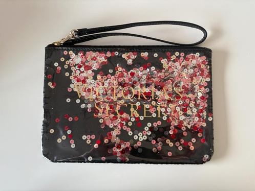 Victoria's secret zwart en paillettes toiletzakje, Handtassen en Accessoires, Toilettassen, Zwart, Ophalen of Verzenden