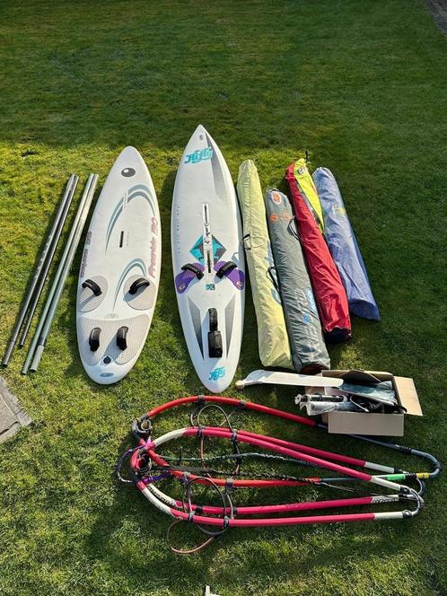 windsurf set, Sports nautiques & Bateaux, Planche à voile, Comme neuf, Ensemble complet, Avec aileron(s), 5 à 7 m², Enlèvement