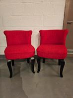 2 fauteuils crapaud rouge, Huis en Inrichting, Ophalen, Zo goed als nieuw, Hout