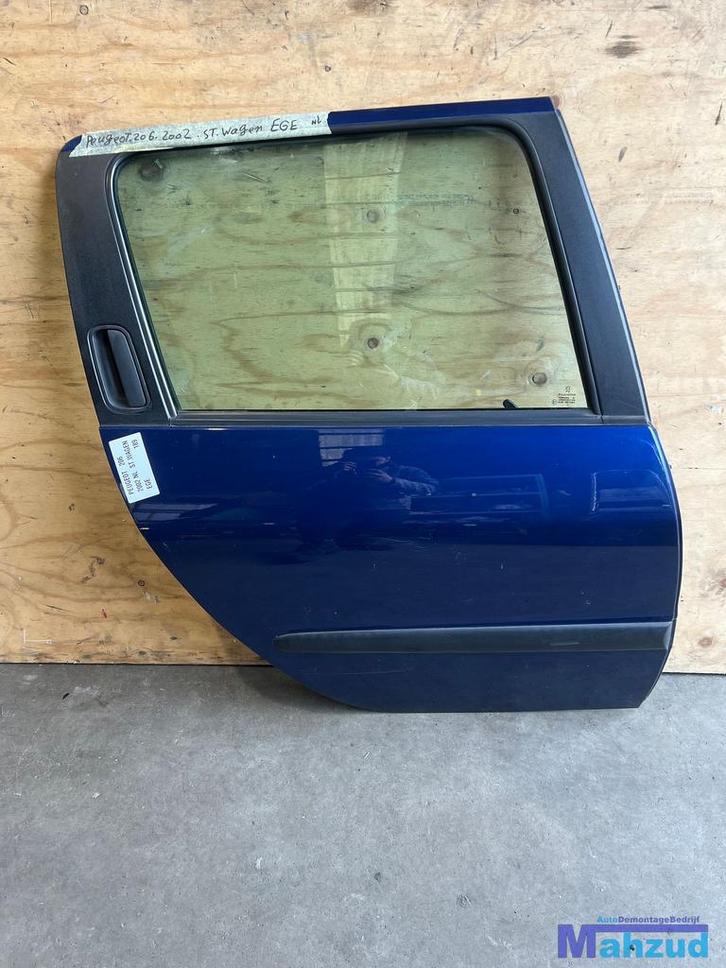 PEUGEOT 206 SW STATION Blauw EGE rechts  achter deur, Auto-onderdelen, Carrosserie, Deur, Peugeot, Gebruikt, Ophalen of Verzenden