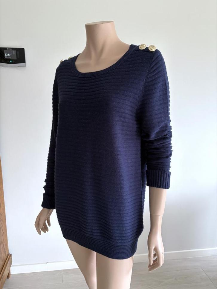 Caroline Biss dwarsgebreide trui – Maat 44, Kleding | Dames, Truien en Vesten, Zo goed als nieuw, Maat 42/44 (L), Blauw, Verzenden