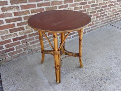 Vintage Bamboe tafeltje + gratis Dame Jeanne (goed lezen!), Huis en Inrichting, Overige Huis en Inrichting, Gebruikt, Ophalen