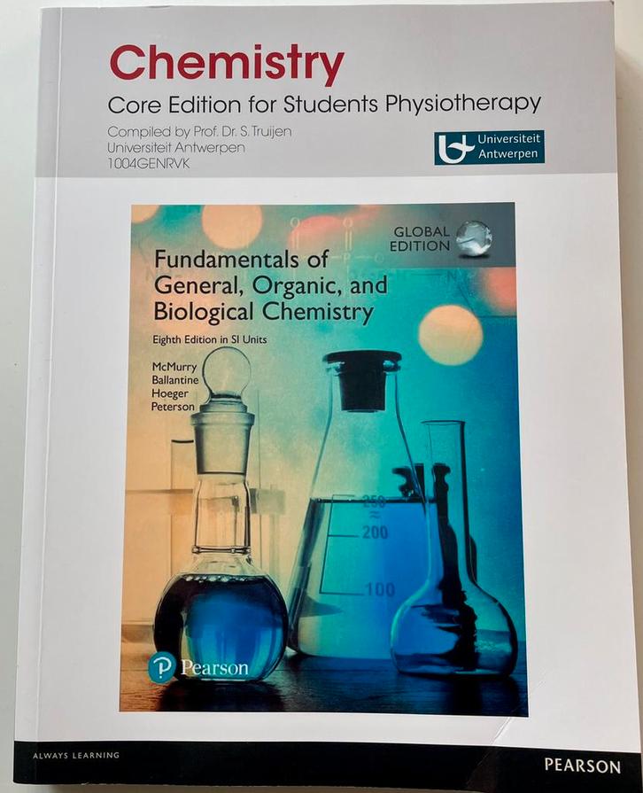 Chemistry: Core edition for students physiotherapy, Boeken, Studieboeken en Cursussen, Zo goed als nieuw, Hoger Onderwijs, Ophalen of Verzenden