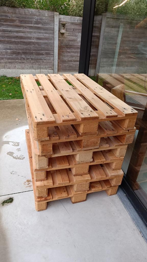 6 volledige europalletten in zeer goede staat + nog wat rest, Doe-het-zelf en Bouw, Hout en Planken, Ophalen