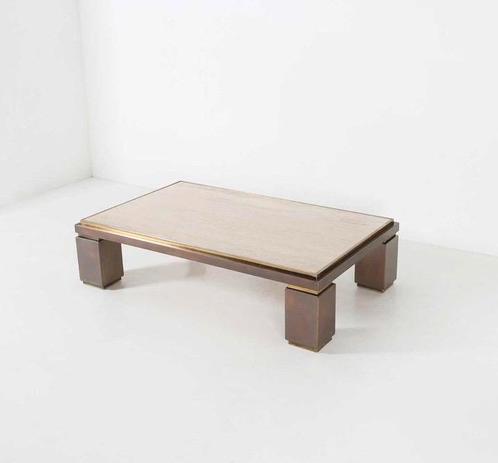 Travertine coffeetable | Belgo Chrom Dewulf Selection, Antiek en Kunst, Antiek | Meubels | Tafels, Ophalen