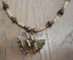 antieke juwelen (1900) zilveren parelmoer choker, Ophalen, Zilver, Ketting