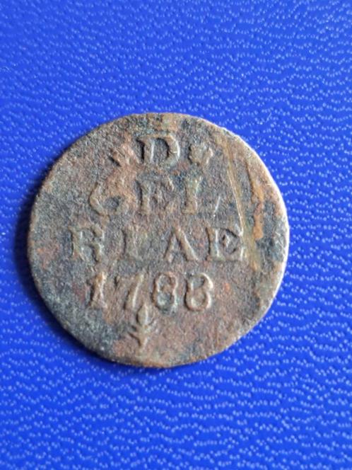 1788 Gelderland duit D tussen rozetten KM# 105, Postzegels en Munten, Munten | Nederland, Losse munt, Overige waardes, Vóór koninkrijk