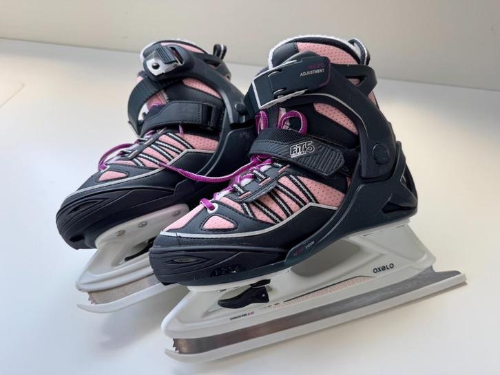 Schaatsen kinderen Oxelo Fit 500 blauw/roze maat 32/35, Sport en Fitness, Schaatsen, Gebruikt, Kunstschaatsen, Overige merken