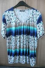 Blauw gebloemde bloes Victor (K554), Kleding | Dames, Blauw, Zo goed als nieuw, Victor, Shirt of Top