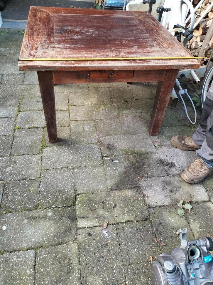 Salontafel antiek teakhout met 4 schuiven  laden, Antiek en Kunst, Antiek | Meubels | Tafels, Ophalen