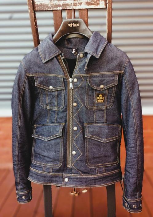 HELSTONS Jeansstof motorjas maat M, Motoren, Kleding | Motorkleding, Jas | textiel, Heren, Tweedehands, Ophalen of Verzenden