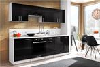 Volledige keuken, Zwart, Nieuw, Dubbelwandige keuken, Ophalen of Verzenden