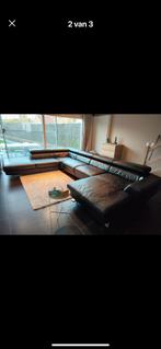 Lederen hoeksalon zwart met 2x elec relax, Ophalen