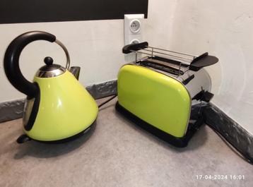 broodrooster en  elektrische waterkoker retro look groen