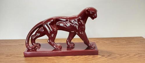 Prachtig origineel art deco beeld van panther of luipaard., Antiek en Kunst, Kunst | Designobjecten, Ophalen of Verzenden