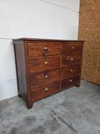 Mooie massief teakhouten ladenkast 140cm.vaste prijs, Ophalen, Gebruikt