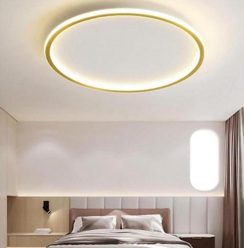 Plafonnier LED blanc à bordure dorée style américain 42cm, Maison & Meubles, Lampes | Plafonniers, Neuf, Enlèvement ou Envoi
