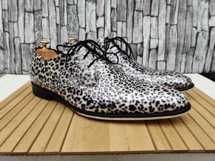Floris van Bommel luipaard print herenschoenen - Mt 43, Kleding | Heren, Schoenen, Zo goed als nieuw, Veterschoenen, Overige kleuren