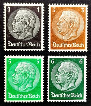 Deutsches Reich: 4X Hindenburg POSTFRIS 1933-34 beschikbaar voor biedingen