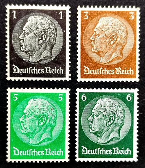 Deutsches Reich: 4X Hindenburg POSTFRIS 1933-34, Postzegels en Munten, Postzegels | Europa | Duitsland, Postfris, Overige periodes