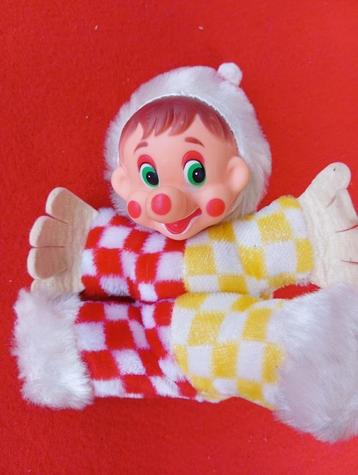 Ancienne Poupée en peluche avec tête de clown / Vintage coll, Enlèvement ou Envoi, Utilisé